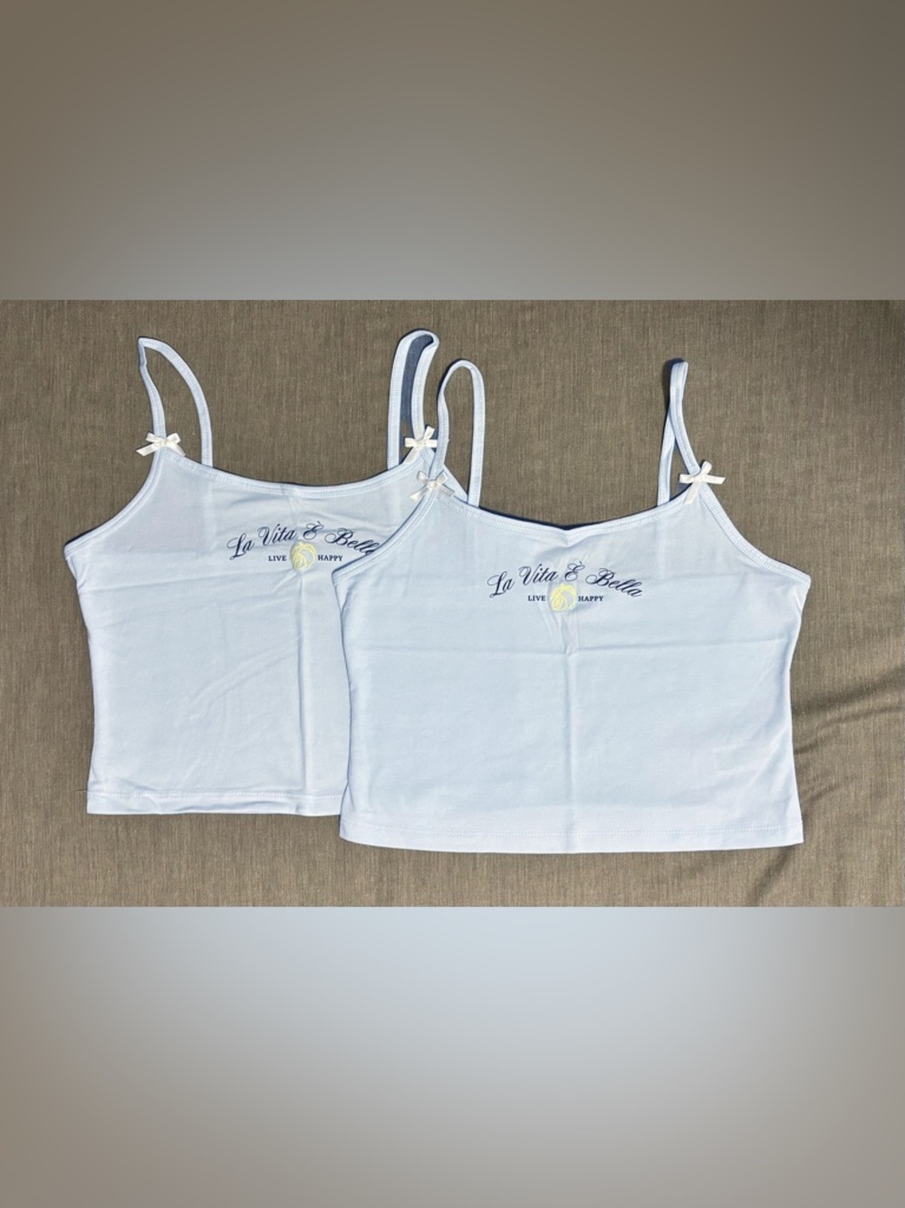 🔥Set of 2 Wild Fable Women's Blue La Vita è Bella Cami Tank Top, Size: M, NWT
